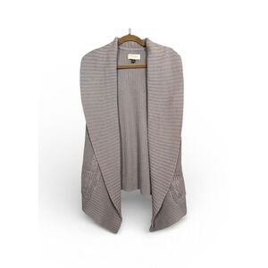 Sonoma Open  Front Knit Sleeveless Cardigan Vest Womens Large Gray Cottagecore